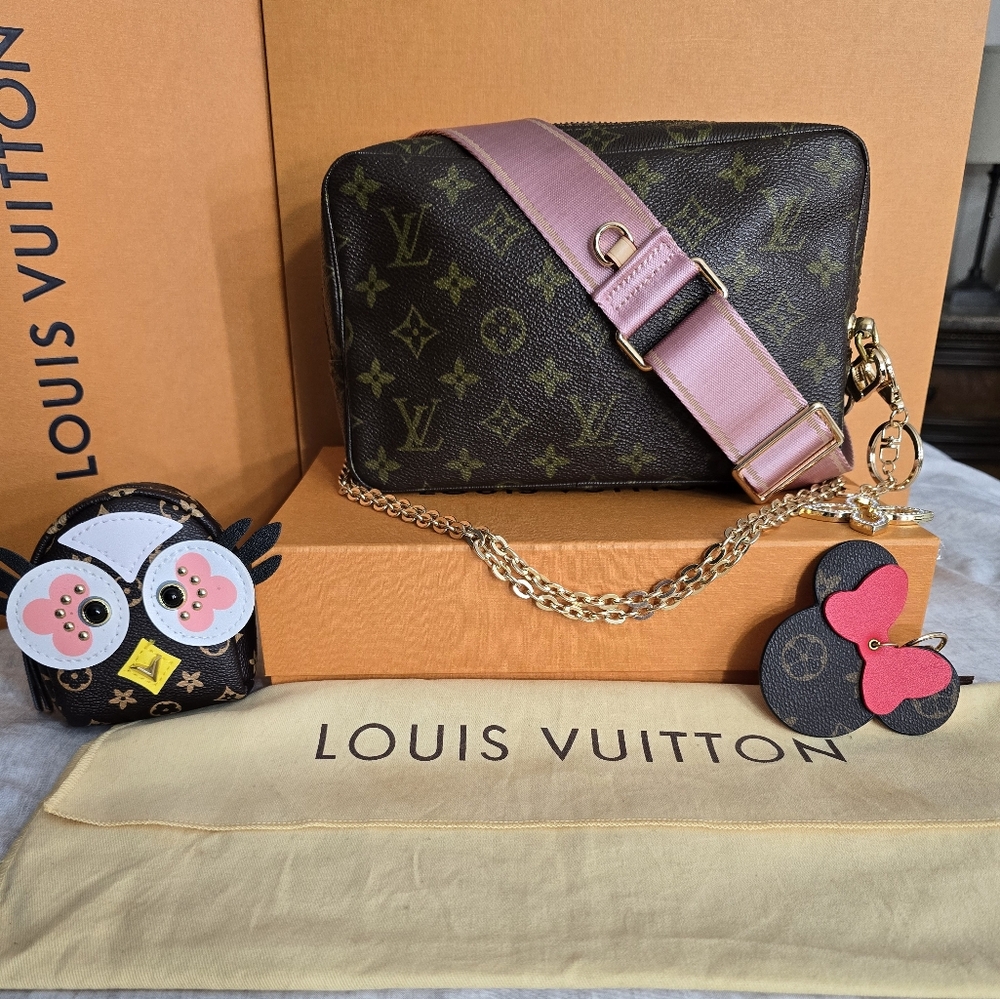 💚Vintage Louis Vuitton Monogram Brown Women's Crossbody Trousse 23 Pouch Bag💚 - Picture 3 of 17